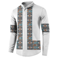 African Ndebele Traditional Attire Button Sweatshirt White Ndebele Stripe