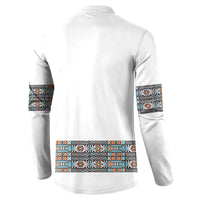 African Ndebele Traditional Attire Button Sweatshirt White Ndebele Stripe