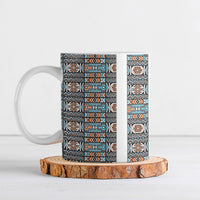 African Ndebele Traditional Attire Ceramic Mug White Ndebele Stripe