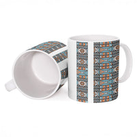 African Ndebele Traditional Attire Ceramic Mug White Ndebele Stripe