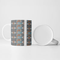 African Ndebele Traditional Attire Ceramic Mug White Ndebele Stripe