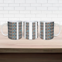 African Ndebele Traditional Attire Ceramic Mug White Ndebele Stripe