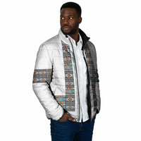 African Ndebele Traditional Attire Padded Jacket White Ndebele Stripe