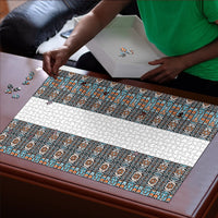 African Ndebele Traditional Attire Puzzle White Ndebele Stripe