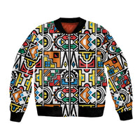 African Geometric Ndebele Patterns Bomber Jacket