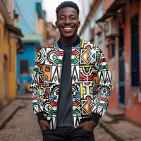 African Geometric Ndebele Patterns Bomber Jacket