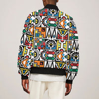 African Geometric Ndebele Patterns Bomber Jacket