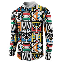 African Geometric Ndebele Patterns Button Sweatshirt