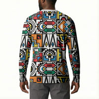 African Geometric Ndebele Patterns Button Sweatshirt