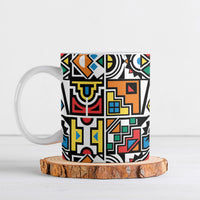 African Geometric Ndebele Patterns Ceramic Mug
