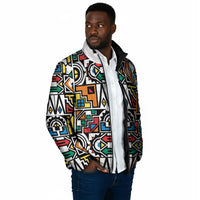 African Geometric Ndebele Patterns Padded Jacket