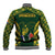 South Africa Rugby Baseball Jacket Bokke Champions Kente Pattern LT9 - Wonder Print Shop