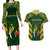 South Africa Rugby Couples Matching Long Sleeve Bodycon Dress and Hawaiian Shirt Bokke Champions Kente Pattern LT9 - Wonder Print Shop