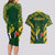 South Africa Rugby Couples Matching Long Sleeve Bodycon Dress and Hawaiian Shirt Bokke Champions Kente Pattern LT9 - Wonder Print Shop