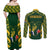 South Africa Rugby Couples Matching Off Shoulder Maxi Dress and Long Sleeve Button Shirts Bokke Champions Kente Pattern LT9 - Wonder Print Shop