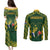 South Africa Rugby Couples Matching Puletasi Dress and Long Sleeve Button Shirts Bokke Champions Kente Pattern LT9 - Wonder Print Shop