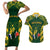 South Africa Rugby Couples Matching Short Sleeve Bodycon Dress and Hawaiian Shirt Bokke Champions Kente Pattern LT9 - Wonder Print Shop