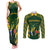 South Africa Rugby Couples Matching Tank Maxi Dress and Long Sleeve Button Shirts Bokke Champions Kente Pattern LT9 - Wonder Print Shop