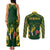 South Africa Rugby Couples Matching Tank Maxi Dress and Long Sleeve Button Shirts Bokke Champions Kente Pattern LT9 - Wonder Print Shop