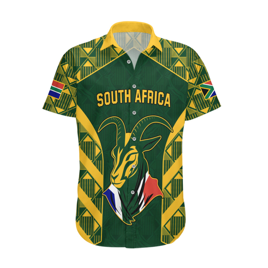 South Africa Rugby Hawaiian Shirt Bokke Champions Kente Pattern - Wonder Print Shop