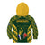 South Africa Rugby Kid Hoodie Bokke Champions Kente Pattern - Wonder Print Shop