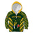 South Africa Rugby Kid Hoodie Bokke Champions Kente Pattern - Wonder Print Shop