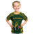 South Africa Rugby Kid T Shirt Bokke Champions Kente Pattern - Wonder Print Shop