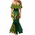 South Africa Rugby Mermaid Dress Bokke Champions Kente Pattern - Wonder Print Shop