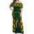 South Africa Rugby Off Shoulder Maxi Dress Bokke Champions Kente Pattern - Wonder Print Shop