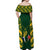 South Africa Rugby Off Shoulder Maxi Dress Bokke Champions Kente Pattern - Wonder Print Shop