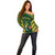 South Africa Rugby Off Shoulder Sweater Bokke Champions Kente Pattern - Wonder Print Shop