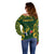 South Africa Rugby Off Shoulder Sweater Bokke Champions Kente Pattern - Wonder Print Shop