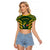 South Africa Rugby Raglan Cropped T Shirt Bokke Champions Kente Pattern - Wonder Print Shop