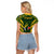 South Africa Rugby Raglan Cropped T Shirt Bokke Champions Kente Pattern - Wonder Print Shop