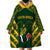 South Africa Rugby Wearable Blanket Hoodie Bokke Champions Kente Pattern - Wonder Print Shop