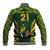 Custom South Africa Rugby Baseball Jacket Bokke Champions Kente Pattern LT9 - Wonder Print Shop