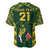 Custom South Africa Rugby Baseball Jersey Bokke Champions Kente Pattern LT9 - Wonder Print Shop