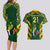 Custom South Africa Rugby Couples Matching Long Sleeve Bodycon Dress and Hawaiian Shirt Bokke Champions Kente Pattern LT9 - Wonder Print Shop