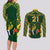 Custom South Africa Rugby Couples Matching Long Sleeve Bodycon Dress and Long Sleeve Button Shirts Bokke Champions Kente Pattern LT9 - Wonder Print Shop