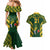 Custom South Africa Rugby Couples Matching Mermaid Dress and Hawaiian Shirt Bokke Champions Kente Pattern LT9 - Wonder Print Shop