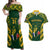 Custom South Africa Rugby Couples Matching Off Shoulder Maxi Dress and Hawaiian Shirt Bokke Champions Kente Pattern LT9 - Wonder Print Shop