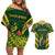 Custom South Africa Rugby Couples Matching Off Shoulder Short Dress and Hawaiian Shirt Bokke Champions Kente Pattern LT9 - Wonder Print Shop