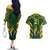 Custom South Africa Rugby Couples Matching Off The Shoulder Long Sleeve Dress and Hawaiian Shirt Bokke Champions Kente Pattern LT9 - Wonder Print Shop