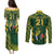 Custom South Africa Rugby Couples Matching Puletasi Dress and Long Sleeve Button Shirts Bokke Champions Kente Pattern LT9 - Wonder Print Shop