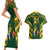 Custom South Africa Rugby Couples Matching Short Sleeve Bodycon Dress and Hawaiian Shirt Bokke Champions Kente Pattern LT9 - Wonder Print Shop