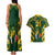 Custom South Africa Rugby Couples Matching Tank Maxi Dress and Hawaiian Shirt Bokke Champions Kente Pattern LT9 - Wonder Print Shop