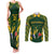 Custom South Africa Rugby Couples Matching Tank Maxi Dress and Long Sleeve Button Shirts Bokke Champions Kente Pattern LT9 - Wonder Print Shop