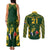 Custom South Africa Rugby Couples Matching Tank Maxi Dress and Long Sleeve Button Shirts Bokke Champions Kente Pattern LT9 - Wonder Print Shop