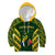 Custom South Africa Rugby Kid Hoodie Bokke Champions Kente Pattern - Wonder Print Shop