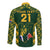 Custom South Africa Rugby Long Sleeve Button Shirt Bokke Champions Kente Pattern - Wonder Print Shop